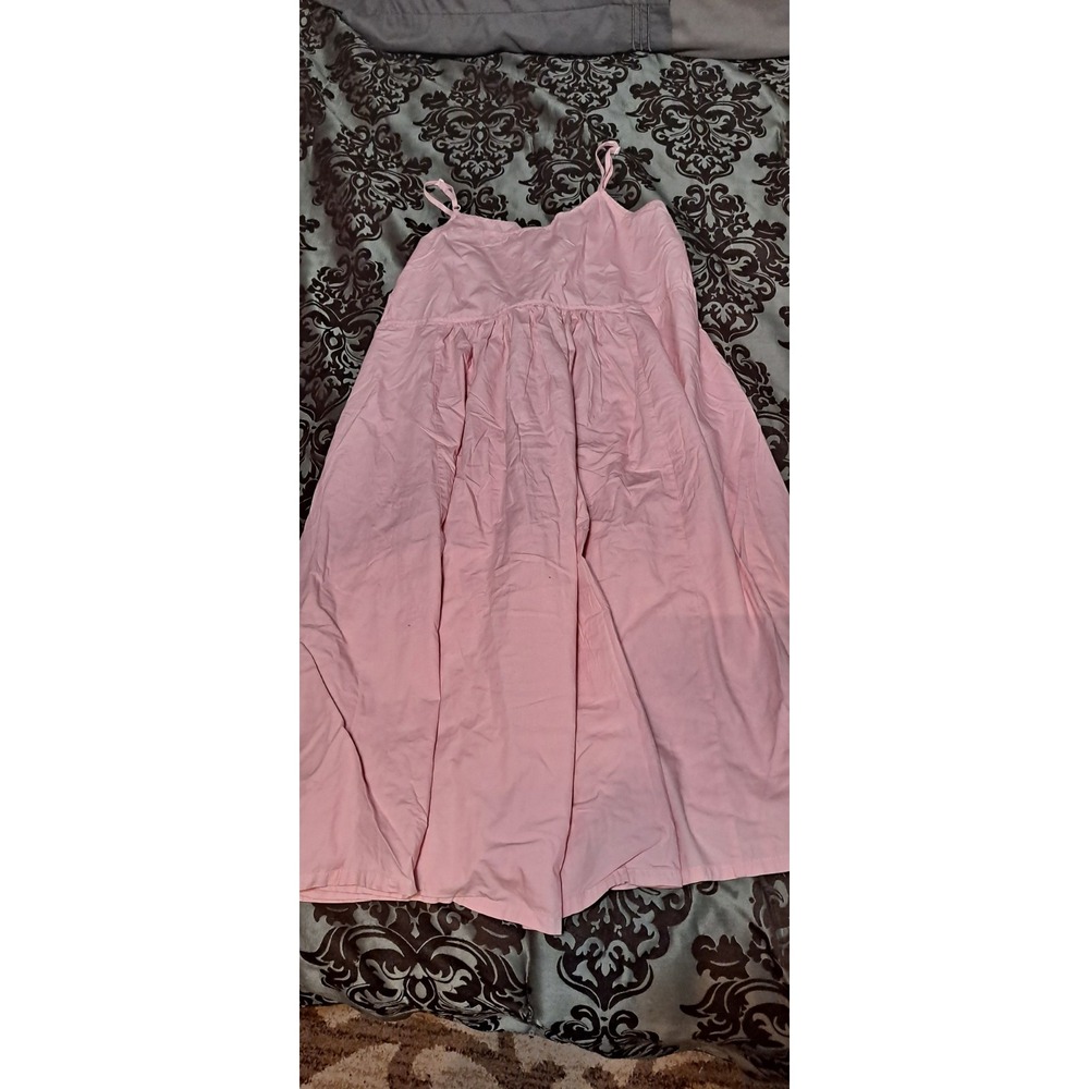 Summer Pink Long Dress, Spaghetti Straps Size Large